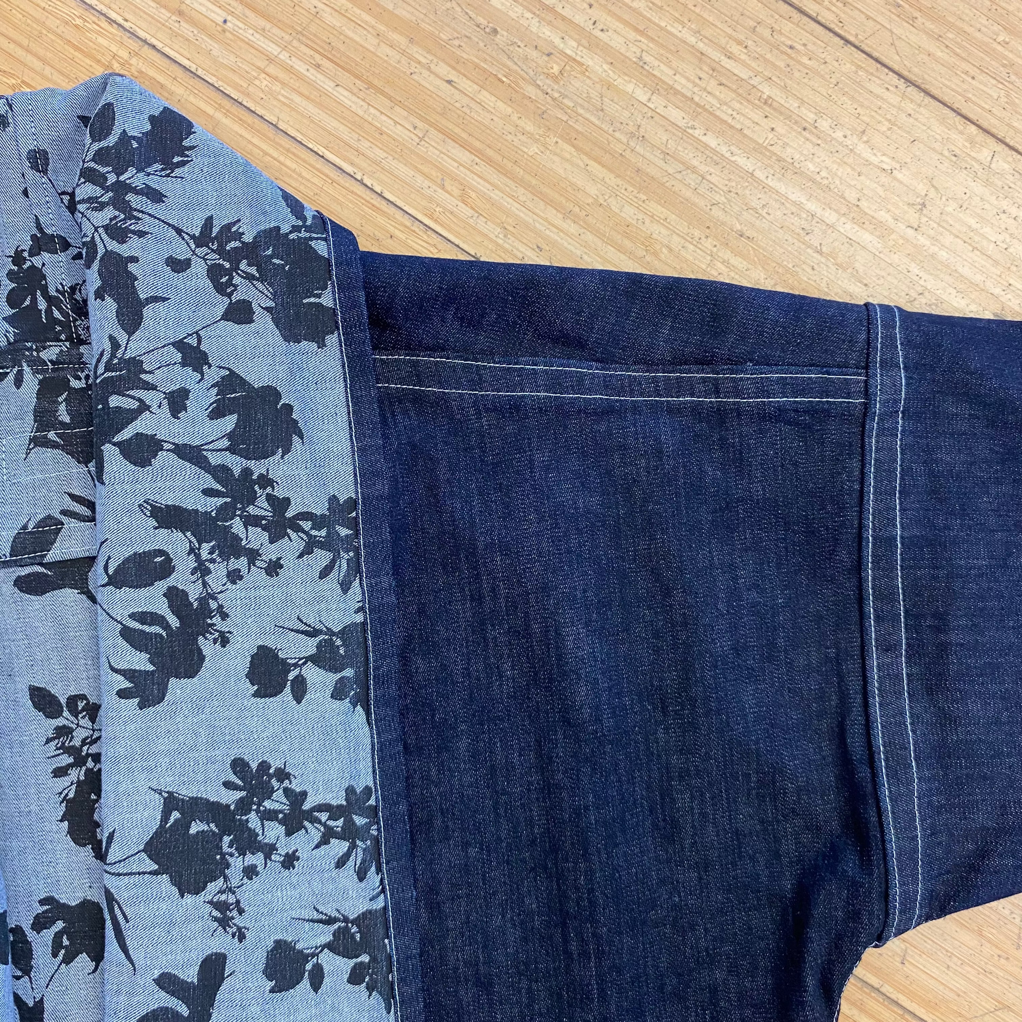 The Overshirt in Floral Printed Denim (Reversible)
