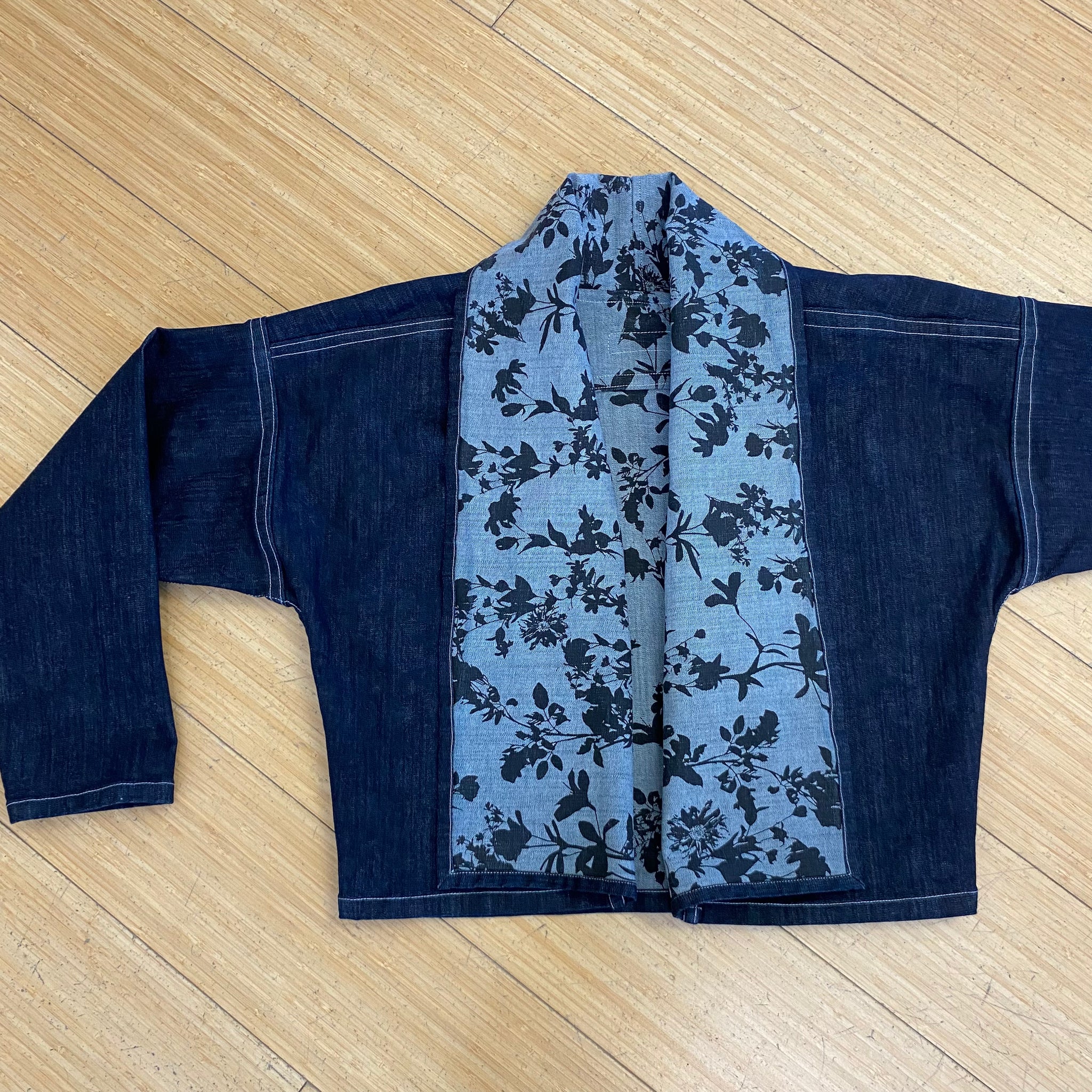The Overshirt in Floral Printed Denim (Reversible)